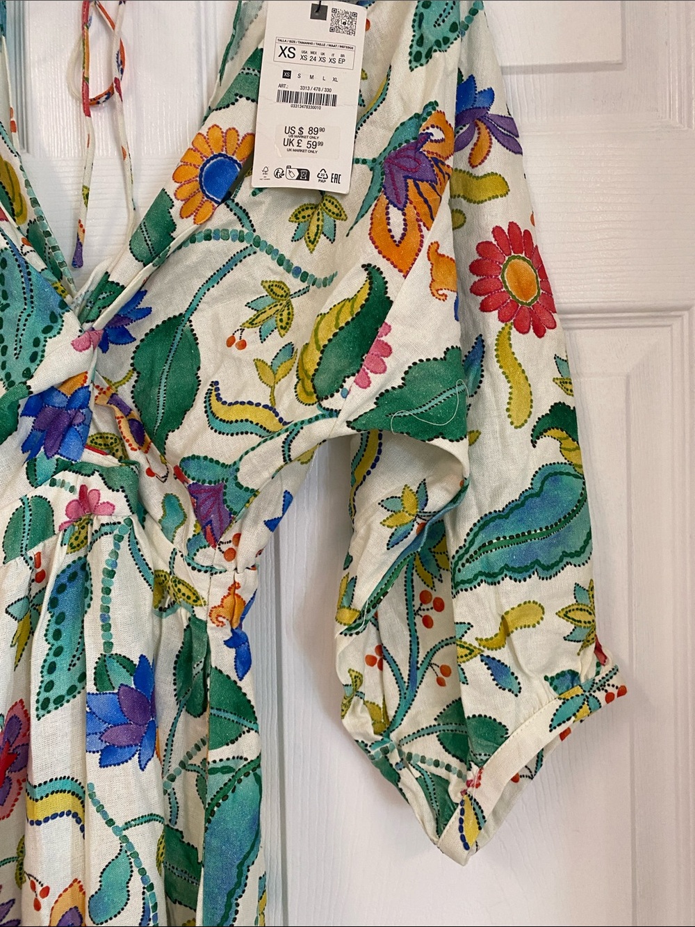 Zara White Maxi Dress with Multicolor Floral Print - Picture 5 of 10